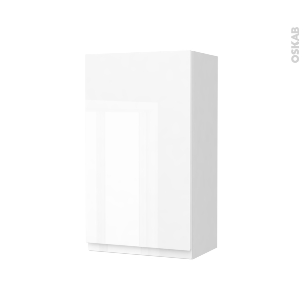 Armoire de salle de bains Rangement haut <br />IPOMA Blanc brillant, 1 porte, Côtés blancs, L40 x H70 x P27 cm 