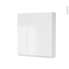 #Armoire de toilette - Rangement haut - IPOMA Blanc brillant - 1 porte - Côtés décors - L60 x H70 x P17 cm