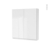 #Armoire de toilette - Rangement haut - IPOMA Blanc brillant - 2 portes - Côtés blancs - L60 x H70 x P17 cm