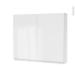 #Armoire de toilette Rangement haut <br />IPOMA Blanc brillant, 2 portes, Côtés blancs, L80 x H70 x P17 cm 