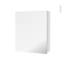 #Armoire de toilette Rangement haut <br />IPOMA Blanc brillant, 1 porte miroir, Côtés décors, L60 x H70 x P17 cm 