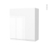 #Armoire de salle de bains Rangement haut <br />IPOMA Blanc brillant, 1 porte, Côtés blancs, L60 x H70 x P27 cm 