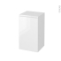#Meuble de salle de bains Rangement bas <br />IPOMA Blanc brillant, 1 porte, L40 x H70 x P37 cm 