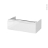#Tiroir sous meuble Socle n°101 <br />IPOMA Blanc brillant, pour meuble salle de bains, L80 x H26 x P45 cm 