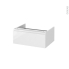 #Tiroir sous meuble - Socle n°51 - IPOMA Blanc brillant - pour meuble salle de bains - L60 x H26 x P45 cm