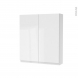 Armoire de toilette - Rangement haut - IPOMA Blanc brillant - 2 portes - Côtés décors - L60 x H70 x P17 cm