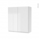 Armoire de salle de bains - Rangement haut - IPOMA Blanc brillant - 2 portes - Côtés décors - L60 x H70 x P27 cm