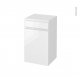 Meuble de salle de bains - Rangement bas - IPOMA Blanc brillant - 1 porte 1 tiroir - L40 x H70 x P37 cm