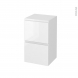 Meuble de salle de bains - Rangement bas - IPOMA Blanc brillant - 2 tiroirs 1 tiroir à l'anglaise - L40 x H70 x P37 cm