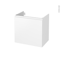 Meuble de salle de bains - Sous vasque - IPOMA Blanc mat - 1 porte - Côtés décors - L60 x H57 x P40 cm