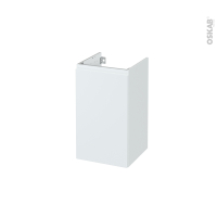 Meuble de salle de bains - Sous vasque - IPOMA Blanc mat - 1 porte - Côtés décors -  L40 x H70 x P40 cm