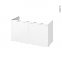 Meuble de salle de bains - Sous vasque - IPOMA Blanc mat - 2 portes - Côtés décors - L100 x H57 x P40 cm