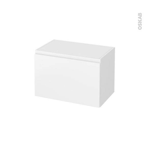 Meuble de salle de bains - Rangement bas - IPOMA Blanc mat - 1 porte - L60 x H41 x P37 cm