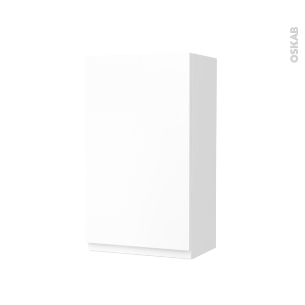 Armoire de salle de bains Rangement haut <br />IPOMA Blanc mat, 1 porte, Côtés blancs, L40 x H70 x P27 cm 
