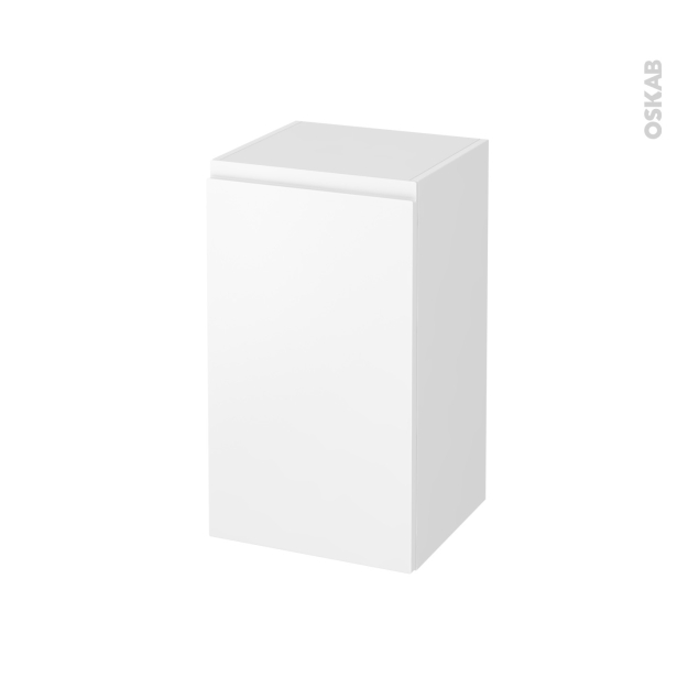 Meuble de salle de bains Rangement bas <br />IPOMA Blanc mat, 1 porte, L40 x H70 x P37 cm 