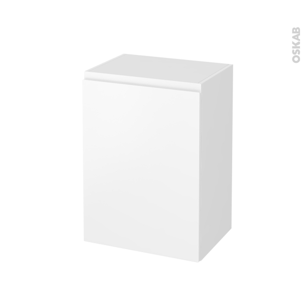 Meuble de salle de bains Rangement bas <br />IPOMA Blanc mat, 1 porte, L50 x H70 x P37 cm 