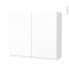 #Armoire de salle de bains Rangement haut <br />IPOMA Blanc mat, 2 portes, Côtés décors, L80 x H70 x P27 cm 
