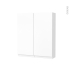 #Armoire de toilette Rangement haut <br />IPOMA Blanc mat, 2 portes, Côtés décors, L60 x H70 x P17 cm 