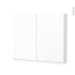 #Armoire de toilette Rangement haut <br />IPOMA Blanc mat, 2 portes, Côtés décors, L80 x H70 x P17 cm 