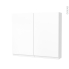 #Armoire de toilette Rangement haut <br />IPOMA Blanc mat, 2 portes, Côtés blancs, L80 x H70 x P17 cm 
