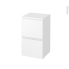 #Meuble de salle de bains - Rangement bas - IPOMA Blanc mat - 2 tiroirs - L40 x H70 x P37 cm