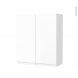 Armoire de salle de bains - Rangement haut - IPOMA Blanc mat - 2 portes - Côtés blancs - L60 x H70 x P27 cm