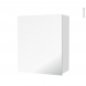 Armoire de salle de bains - Rangement haut - IPOMA Blanc mat - 1 porte miroir - Côtés décors - L60 x H70 x P27 cm