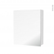 Armoire de toilette - Rangement haut - IPOMA Blanc mat - 1 porte miroir - Côtés décors - L60 x H70 x P17 cm