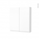 Armoire de toilette - Rangement haut - IPOMA Blanc mat - 2 portes - Côtés blancs - L60 x H70 x P17 cm
