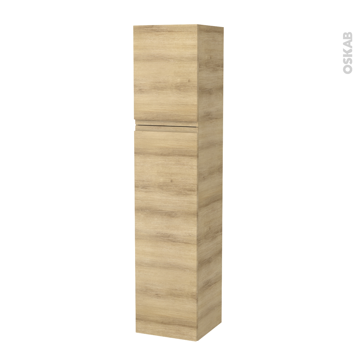 Armoire de toilette Rangement haut IPOMA Chêne Naturel 2 portes