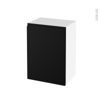 Meuble de salle de bains - Rangement bas - IPOMA Noir mat - 1 porte - L50 x H70 x P37 cm