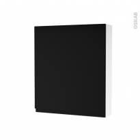 Armoire de toilette - Rangement haut - IPOMA Noir mat - 1 porte - Côtés blancs - L60 x H70 x P17 cm