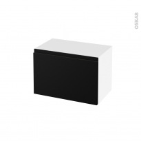 Meuble de salle de bains - Rangement bas - IPOMA Noir mat - 1 tiroir - L60 x H41 x P37 cm