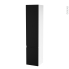 #Colonne de salle de bains 2 portes <br />IPOMA Noir mat, Côtés blancs, Version B, L40 x H182 x P40 cm 