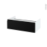 #Tiroir sous meuble Socle n°101 <br />IPOMA Noir mat, pour meuble salle de bains, L80 x H26 x P45 cm 