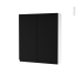 #Armoire de toilette - Rangement haut - IPOMA Noir mat - 2 portes - Côtés blancs - L60 x H70 x P17 cm