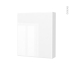 #Armoire de toilette - Rangement haut - IRIS Blanc - 1 porte - Côtés décors - L60 x H70 x P17 cm