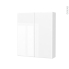 #Armoire de toilette - Rangement haut - IRIS Blanc - 2 portes - Côtés décors - L60 x H70 x P17 cm