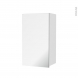 Armoire de salle de bains - Rangement haut - IRIS Blanc - 1 porte miroir - Côtés décors - L40 x H70 x P27 cm