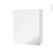 Armoire de toilette - Rangement haut - IRIS Blanc - 1 porte miroir - Côtés décors - L60 x H70 x P17 cm