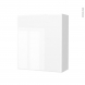 Armoire de salle de bains - Rangement haut - IRIS Blanc - 1 porte - Côtés blancs - L60 x H70 x P27 cm