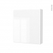 Armoire de toilette - Rangement haut - IRIS Blanc - 1 porte - Côtés décors - L60 x H70 x P17 cm