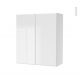 Armoire de salle de bains - Rangement haut - IRIS Blanc - 2 portes - Côtés blancs - L60 x H70 x P27 cm