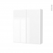 Armoire de toilette - Rangement haut - IRIS Blanc - 2 portes - Côtés décors - L60 x H70 x P17 cm
