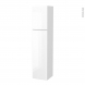 Colonne de salle de bains - 2 portes - IRIS Blanc - Côtés blancs - Version A - L40 x H182 x P40 cm