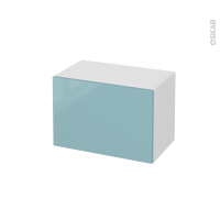 Meuble de salle de bains - Rangement bas - KERIA Bleu - 1 tiroir - L60 x H41 x P37 cm