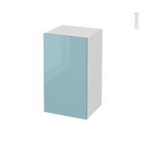 Meuble de salle de bains - Rangement bas - KERIA Bleu - 1 porte - L40 x H70 x P37 cm
