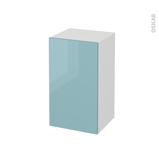 Meuble de salle de bains Rangement bas <br />KERIA Bleu, 1 porte, L40 x H70 x P37 cm 