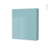 #Armoire de toilette - Rangement haut - KERIA Bleu - 1 porte - Côtés décors - L60 x H70 x P17 cm