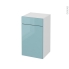 #Meuble de salle de bains Rangement bas <br />KERIA Bleu, 1 porte 1 tiroir, L40 x H70 x P37 cm 